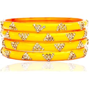 JD'Z COLLECTION Indian Traditional Glass Bangles Kada For Women & Girls Stylish Ethnic Partywear Bangle Bollywood Fashion Jewelry Set Of 4pc in Kuwait