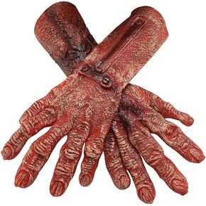 Urieo Halloween Blood Gloves Red Horror Costume Props Tricks Cosplay Party Monster Glove for Kids and Adults in Kuwait