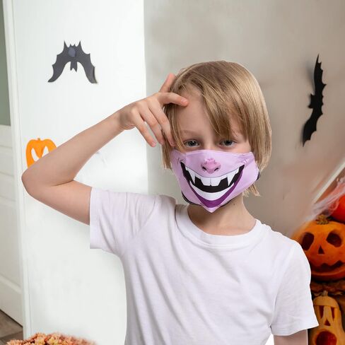JOYIN 6 Pcs Halloween Funny Reusable Washable Face Cloth Covers for Kids & Adults, 6 Design Halloween Pattern Adjustable Elastic Ear Loop for Halloween Indoors & Outdoors Use in Saudi Arabia