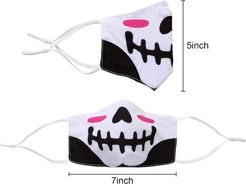 JOYIN 6 Pcs Halloween Funny Reusable Washable Face Cloth Covers for Kids & Adults, 6 Design Halloween Pattern Adjustable Elastic Ear Loop for Halloween Indoors & Outdoors Use in Saudi Arabia