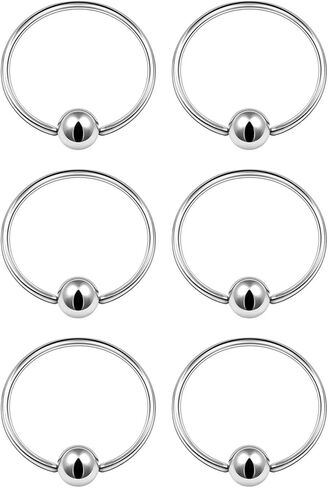 6PCS Captive Ring Ball Cartilage Tragus Nose Septum Earrings Eyebrow Piercing Jewelry More Colors and Size in Kuwait