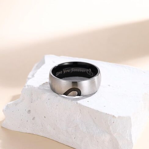 Adreamz His Queen Her King Matching Promise Rings for Couple Sets Wedding Band Laser Crown and CZ Stainless Steel Queen & King His and Hers Wedding Rings for Couples in Kuwait