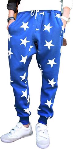JUNG KOOK Mens Star Print Hip-hop Pants Casual Joggers Dance Baggy Sweatpants in Kuwait