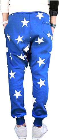 JUNG KOOK Mens Star Print Hip-hop Pants Casual Joggers Dance Baggy Sweatpants in Kuwait
