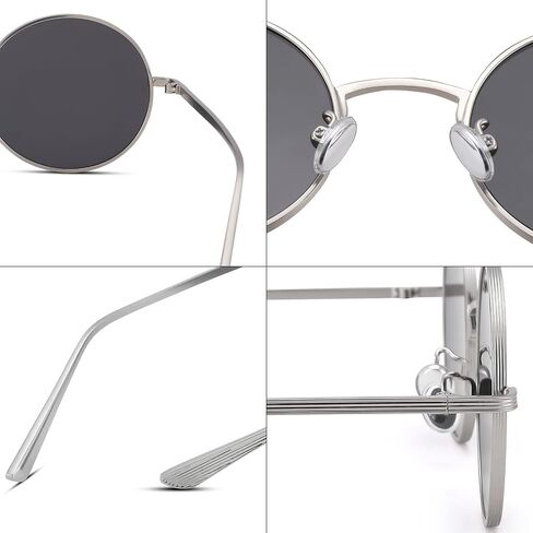 COASION Vintage Round Metal Sunglasses Small Red Halloween Glasses for Women Men in Kuwait