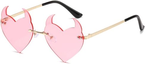 نظارات شمسية ENTHYI Devil Heart بدون إطار نظارات عصرية لحفلات الهالوين المضحكة للنساء/الرجال in Kuwait