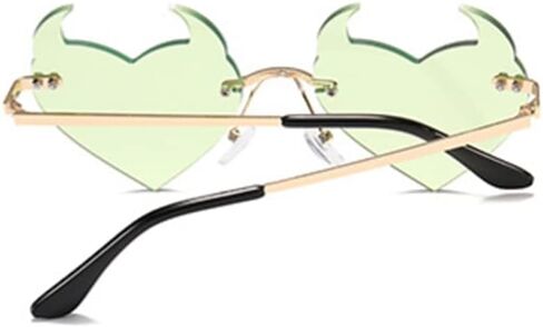 ENTHYI Devil Heart Sunglasses Rimless rave Trendy Halloween party Funny Woman/Men Glasses in Kuwait