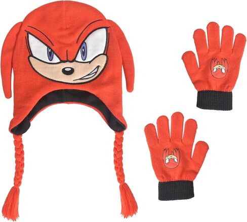 Concept One Sonic The Hedgehog Beanie Hat and Glove Set, Kids Knitted Winter Hat and Gloves in Saudi Arabia
