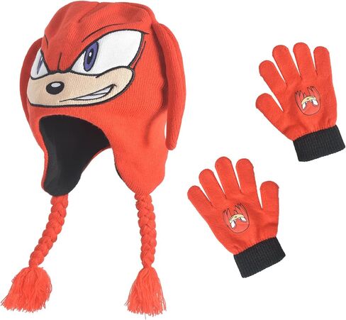 Concept One Sonic The Hedgehog Beanie Hat and Glove Set, Kids Knitted Winter Hat and Gloves in Saudi Arabia
