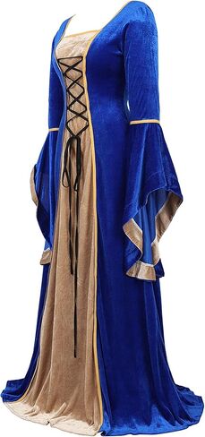 Parlsdy Renaissance Costume Women Velvet Irish Dress Medieval Witch Costumes Victorian Faire Costumes in Kuwait