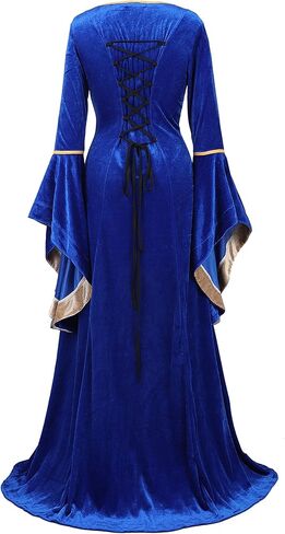 Parlsdy Renaissance Costume Women Velvet Irish Dress Medieval Witch Costumes Victorian Faire Costumes in Kuwait