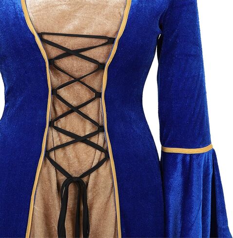 Parlsdy Renaissance Costume Women Velvet Irish Dress Medieval Witch Costumes Victorian Faire Costumes in Kuwait