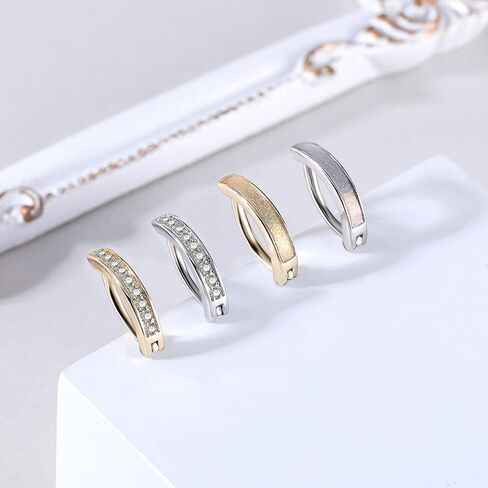 ZS 14G Gold Clicker Belly Button Rings for Women, Stainless Steel Belly Barbell Piercing CZ Reverse Curved Navel Barbell Body Jewelry in Kuwait