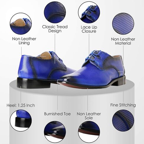 LIBERTYZENO Mens Genuine Leather Classic Tread Design Lace Up Oxford Dress Shoes in Saudi Arabia