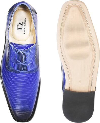 LIBERTYZENO Mens Genuine Leather Classic Tread Design Lace Up Oxford Dress Shoes in Saudi Arabia