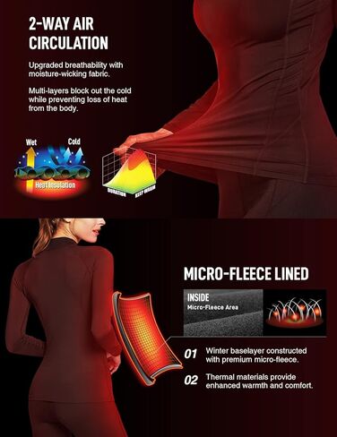 ATHLIO Women's Thermal Long Sleeve Tops, Mock Turtle Shirts, Fleece Lined Compression Base Layer in Kuwait