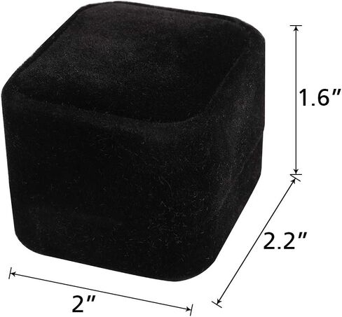 LamQee Engagement Ring Box Velvet Earrings Studs Ring Case Jewelry Display Storage Box Gift Box for Proposal Engagement Birthday Wedding Anniversary Valentine's Day, Black in Kuwait