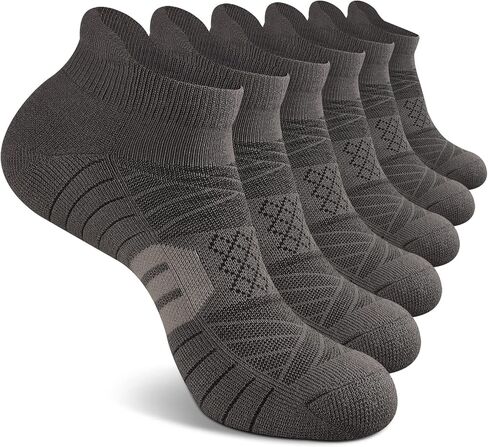 جوارب رياضية للكاحل للرجال من COOPLUS، جوارب جري رياضية منخفضة القطع قابلة للتنفس مع شريط (6 أزواج) in Kuwait