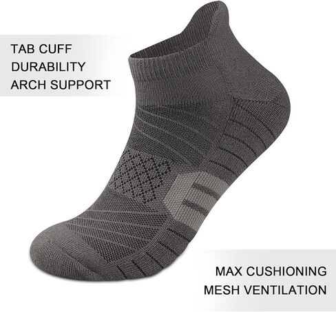 جوارب رياضية للكاحل للرجال من COOPLUS، جوارب جري رياضية منخفضة القطع قابلة للتنفس مع شريط (6 أزواج) in Kuwait