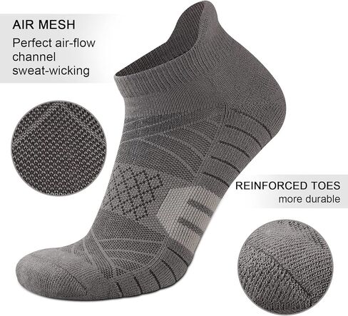 جوارب رياضية للكاحل للرجال من COOPLUS، جوارب جري رياضية منخفضة القطع قابلة للتنفس مع شريط (6 أزواج) in Kuwait