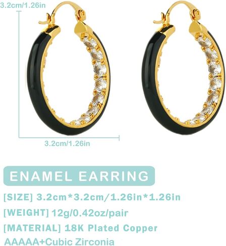 IBARA Vintage Turquoise Hoop Earrings for Women Girls Natural Stone Earrings 18k Gold Plated Medium Hoop Earrings Bohemia Beads Gemstone Earrings Summer Beach Travel Hawaiian Dress Handmade Jewelry in Kuwait