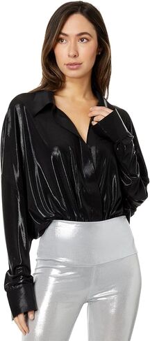 Norma Kamali Women's Super Oversized Boyfriend Shirt Bodysuit in Saudi Arabia