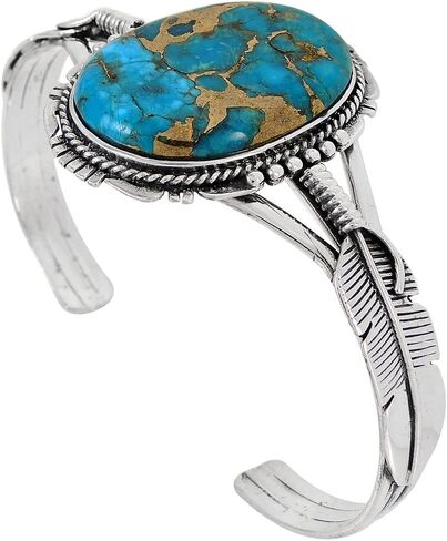 Sterling Silver 925 Bracelet with Genuine Turquoise in Saudi Arabia