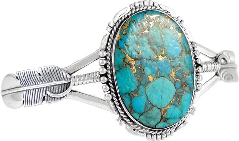Sterling Silver 925 Bracelet with Genuine Turquoise in Saudi Arabia