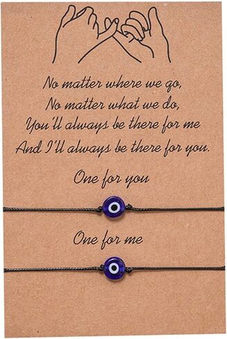 2 Pcs Pinky Promise Distance Matching Bracelet Friendship Couple Bracelet Heart Infinity Evil Eye Butterfly Star Moon Elephant Bracelets Mother Daughter Best Friend Couples Bracelets in Saudi Arabia