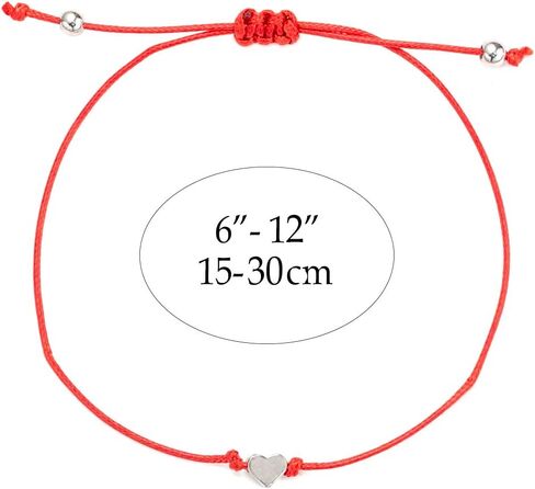 سوار سلسلة مصنوع يدويًا من Kelistom للنساء والرجال والفتيات والأولاد بسيط أحمر وأسود مضفر قابل للتعديل أساور ساحرة مجوهرات بسيطة in Kuwait