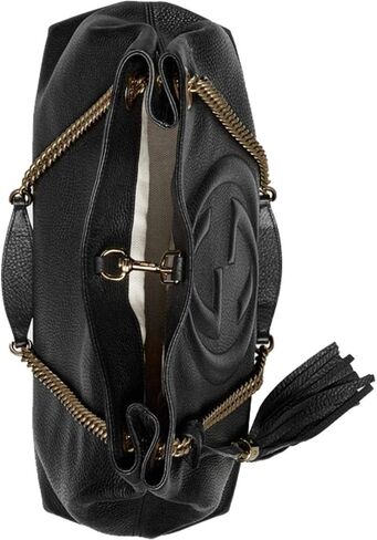 Gucci Soho Large Leather Chain Shoulder Handbag Black BHFO 5480 in Saudi Arabia
