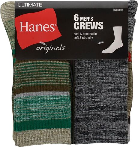جوارب Hanes الرجالية من Hanes، جوارب Ultimate Originals Crew، للكاحل ولا تظهر in Kuwait