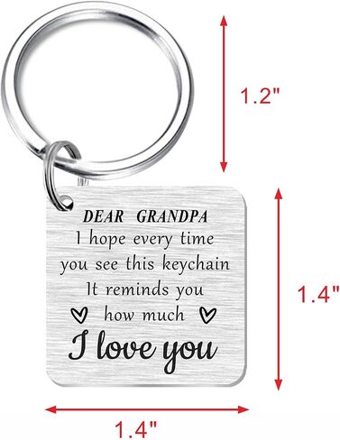 SOUSYOKYO Grandpa Keychain, Best Grandpa Ever Gifts, I Love My Grandfather Birthday Gift Ideas, Special Fathers Day Present for Our Grandpa from Granddaughter, Thank You Grandpa Christmas Key Chain in Saudi Arabia