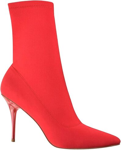 vivianly Stretch Pointed Toe Sock Booties Mid-Calf Ankle Boot Stiletto Heel Boots for Women in Kuwait