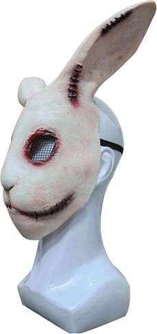 Stobbod Horror Bunny Mask Scary Halloween Animal Cosplay Mask Creepy Rabbit Masquerade Party Costume Accessories in Kuwait