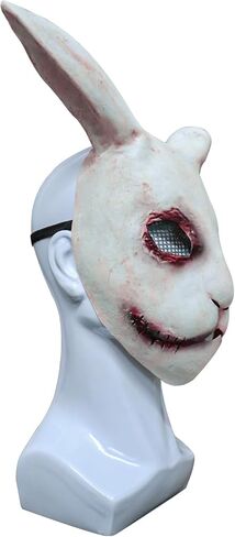 Stobbod Horror Bunny Mask Scary Halloween Animal Cosplay Mask Creepy Rabbit Masquerade Party Costume Accessories in Kuwait