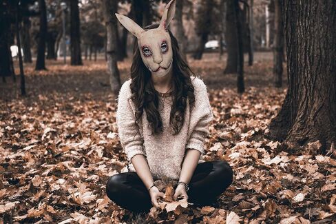 Stobbod Horror Bunny Mask Scary Halloween Animal Cosplay Mask Creepy Rabbit Masquerade Party Costume Accessories in Kuwait
