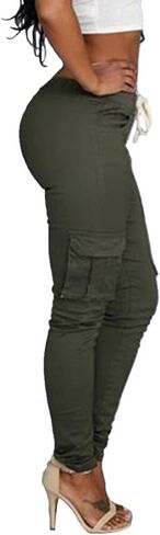 LINGMIN Women's Casaul Stretchy Pull-on Waist Skinny Solid Color Slim Leg Leggings Pants in Kuwait