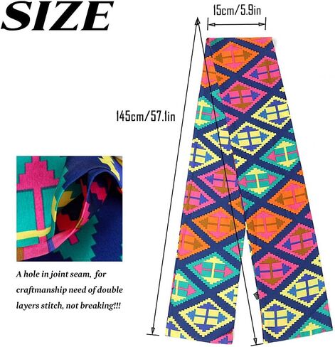 Formery Layering Silk Headband Scarf Black Pattern Satin Edge Scarves African Long Hair Wrap Ribbon for Women and Girls (3PCS) in Saudi Arabia