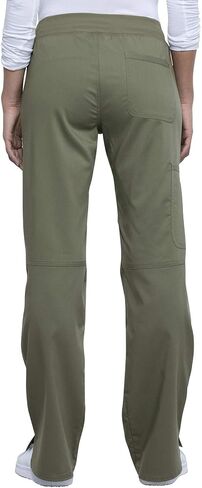 Cherokee Women Scrubs Set Workwear Revolution WW610 Mock Wrap Top & WW110 Mid Rise Straight Leg Pull-on Pant, Olive- S Top/S Pant in Saudi Arabia