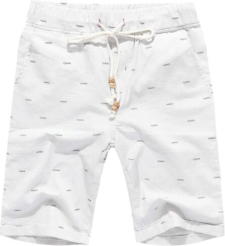 Solatin Mens Linen Shorts Casual Classic Fit Cotton Summer Beach Short Drawstring with Elastic Waist and Pockets in Saudi Arabia