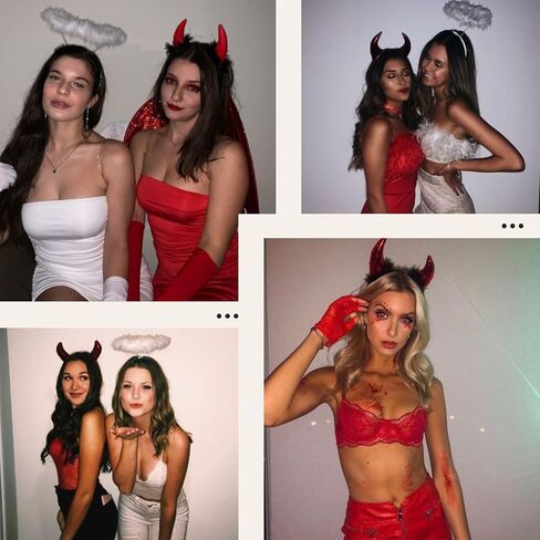 WOVOWOVO Devil Horns Headband Red Devil Horns Halloween Fancy Dress Cosplay Hairband Accessories(Red) in Saudi Arabia