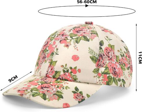 Ramede 2 pcs Floral Print Baseball Cap Set Adjustable Hawaiian Flower Baseball Cap Flower Casual Baseball Cap for Women in Saudi Arabia