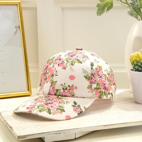 Ramede 2 pcs Floral Print Baseball Cap Set Adjustable Hawaiian Flower Baseball Cap Flower Casual Baseball Cap for Women in Saudi Arabia