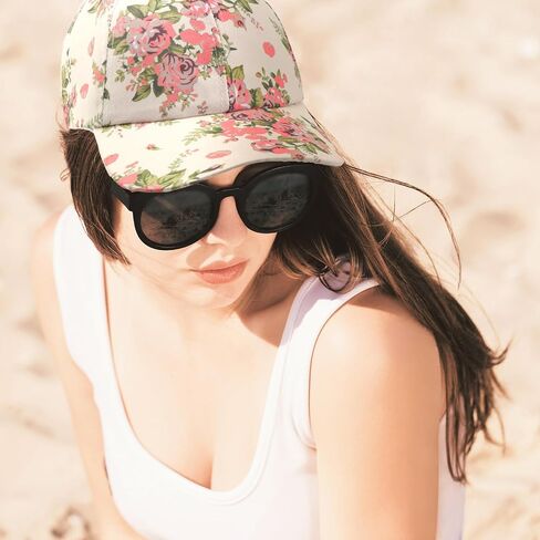 Ramede 2 pcs Floral Print Baseball Cap Set Adjustable Hawaiian Flower Baseball Cap Flower Casual Baseball Cap for Women in Saudi Arabia