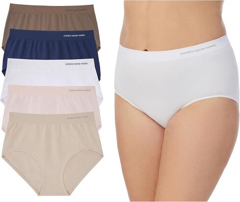 Jones New York Women's Modern Brief Full Coverage Seamless Stretch Comfort Underwear - 5 Pack Multipack in Saudi Arabia