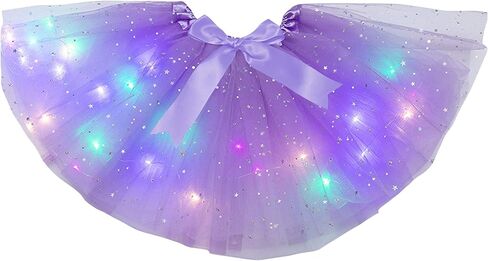 Petitebella Single Color Bling Stars Led Lights Girl Tulle Tutu 1-5y in Saudi Arabia