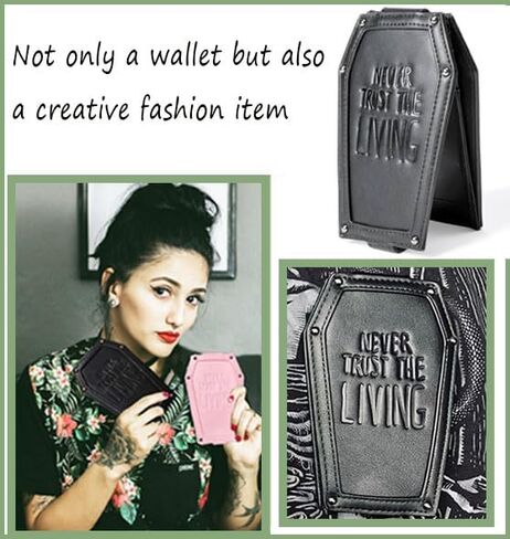 LIUDRUDN Gothic Spooky Coffin Wallet Daily & Halloween,Womens Mens Punk Gothic Wallet-Large Vegan Goth Wallet for Accessories, Cash, Cards (Black) in Saudi Arabia