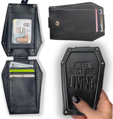 LIUDRUDN Gothic Spooky Coffin Wallet Daily & Halloween,Womens Mens Punk Gothic Wallet-Large Vegan Goth Wallet for Accessories, Cash, Cards (Black) in Saudi Arabia