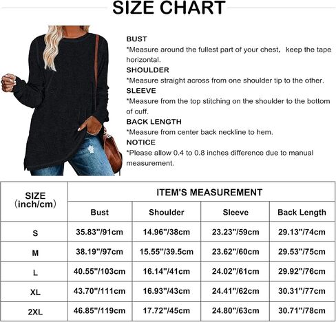 Women Tunic Top for Women to Wear with Leggings Long/Rolled Sleeve Crewneck Shirts for Women Loose Fit in Saudi Arabia